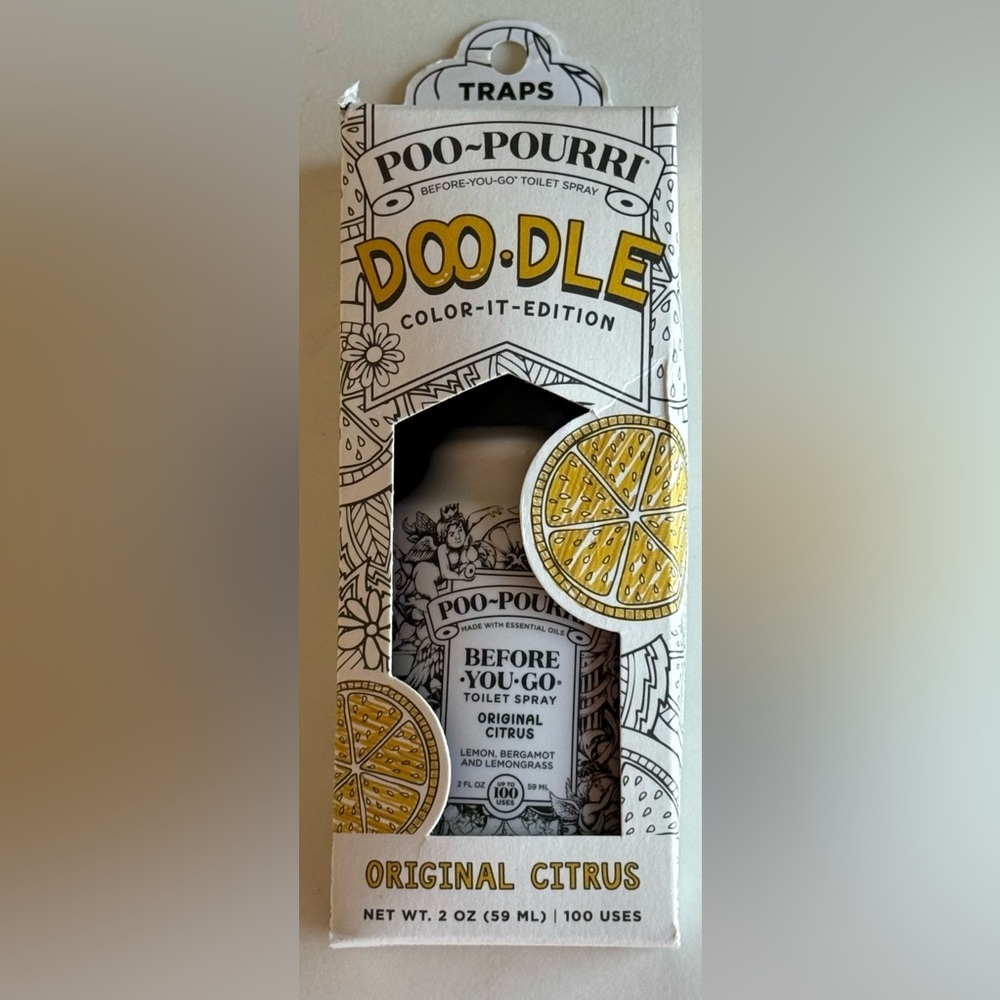 Poo-Pourri Doodle Color it Edition Citrus Before You Go Toilet Spray, 2 oz. - Picture 2 of 4